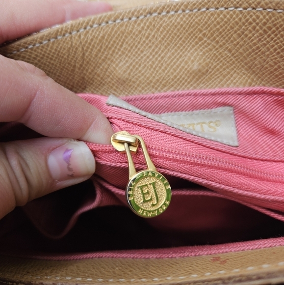 Eric Javits beige straw top handle bag with gold metallic flecks FLAWED - Picture 12 of 14